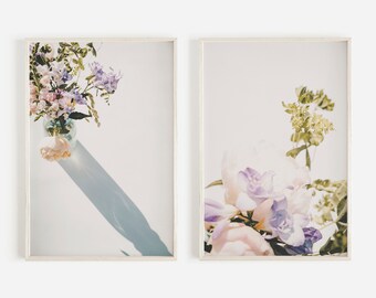 Estampado de ramo, conjunto de 2 estampados, estampados de arte floral, arte de pared imprimible, estampado de flores, estampado floral de primavera, arte de pared diy