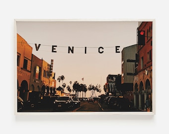 Venice Beach California, Los Angeles Wall Art, Venice Beach Sign Print, Beach Wall Art, Pastel LA Poster, Venice Beach Wall Art, Pastel Tone