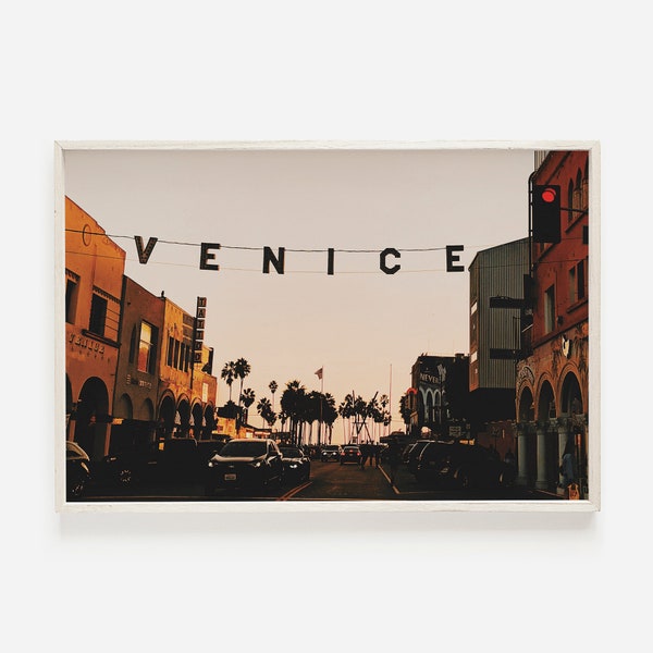 Venice Beach California, Los Angeles Wall Art, Venice Beach Sign Print, Beach Wall Art, Pastel LA Poster, Venice Beach Wall Art, Ton Pastel