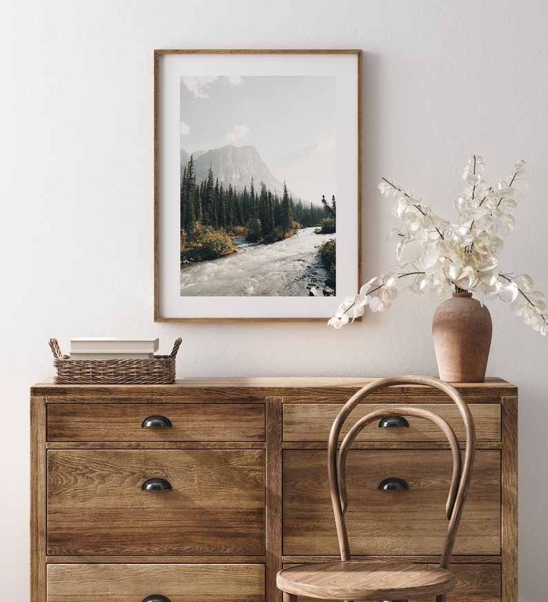 Mountain Creek Wall Art, Montana Landscape, Mountain Forest, Evergreen Trees Print, Misty Mountain Range, Western Decor image 3