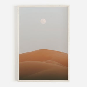 Desert Wall Art, Moroccan Moon Print, Boho Wall Art, Desert Printable Art, Morocco Landscape, Boho Desert Landscape, Downloadable Print