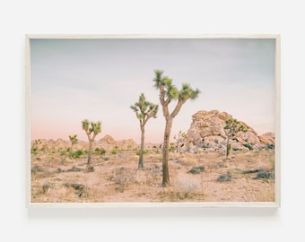 Joshua Tree Print / Impresión de paisaje del desierto / Arte de la pared del desierto / Desierto de California / Impresión descargable / Arte imprimible