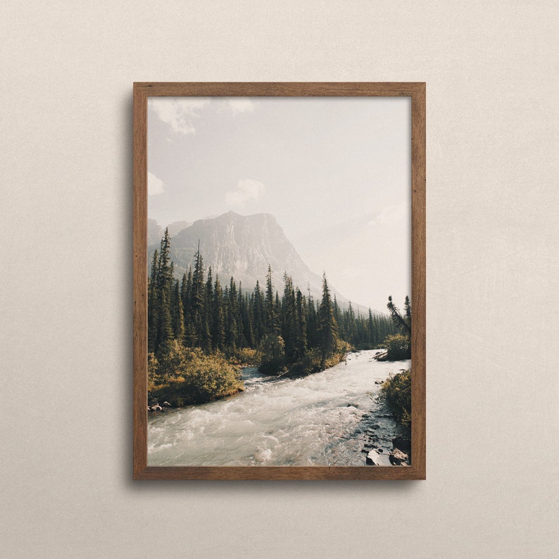 Mountain Creek Wall Art, Montana Landscape, Mountain Forest, Evergreen Trees Print, Misty Mountain Range, Western Decor image 2
