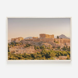 Paysage de l'Acropole, art mural Athènes, impression Grèce, photographie de l'Acropole, art mural Grèce, Athènes Grèce, impression téléchargeable, art du Parthénon