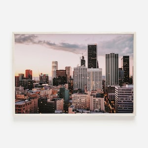 Los Angeles Skyline, LA Sunset Print, LA Skyline Wall Art, Horizontal Print, California Sunset, Los Angeles Photography, LA California Print