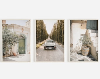 Tuscany Italy Print Set, Set of 3 Prints, Puglia Wall Art, Italy Printable, Tuscany Poster Set, Neutral Italy Art, Puglia Photography