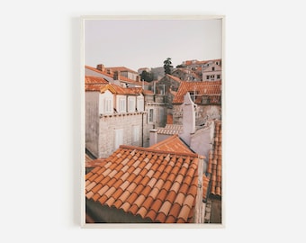 Aerial City Print, Dubrovnik Wall Art, Croatia Photography, Architecture Print, Printable Wall Art, Downloadable Print