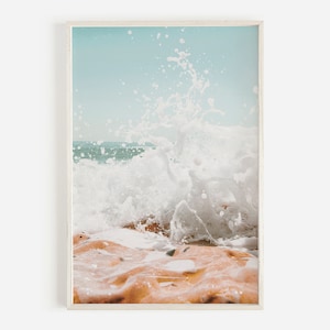 Warm Ocean Waves, Beach Print, Summer Vibes, Seaside Wall Art, Waves Print, Water Photography, Coastal Wall Art, Downloadable Art