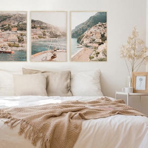 Positano Italy Prints, Amalfi Print Set, Set of 3 Prints, Amalfi Coast Wall Art, Positano Printable, Italy Poster Set, Boho Decor, 3 Prints image 2