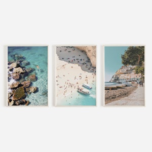 Amalfi Coast Print Set of 3, Italian Coast Prints, Italy Printable Art, Amalfi Beach Decor, Blue Coastal Prints, 3 Italy Posters