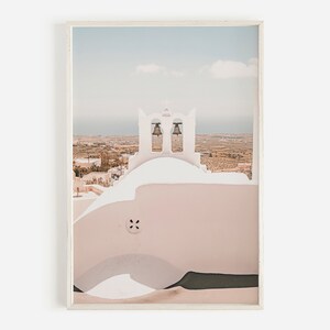 Santorini Kirche Print, Pastell Wandkunst, Griechenland druckbare Kunst, griechische Wandkunst, Griechenland Digitaldruck, Santorini Download, Griechenland Fotografie