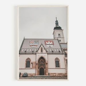 St Marks Church Print, Zagreb Wall Art, Roman Wall Art, Croatia Cathedral, Downloadable Print, Printable Art