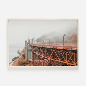 San Francisco Print, Golden Gate Bridge Wall Art, California City Print, Golden Gate Digital Art, Bridge Architecture, Foggy San Francisco
