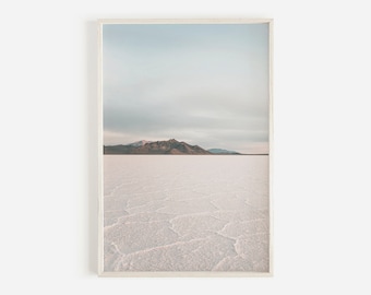 Bonneville Salt Flats, Utah Wall Art, Salt Desert Print, Desert Wall Art, Pastel Desert, Minimalist Wall Art, Downloadable Print