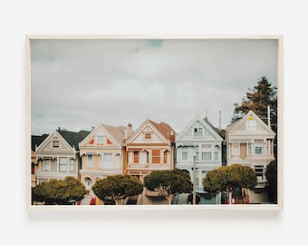 Painted Ladies San Francisco, Painted Ladies Wall Art, Victorian House, California Wall Art, Painted Ladies Photography, Bay Area Landmark