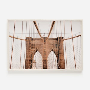 Brooklyn Bridge Poster, New York City Printable, Brooklyn Bridge Wall Art, Brooklyn Cityscape, Bridge Photography, Modern Bridge Wall Art