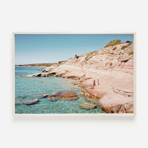 Italy Wall Art, Sardinia Print, Coastal Photography, Pink Beach Print, Sardinia Beach, Italy Coastal Print, Downloadable Wall Art