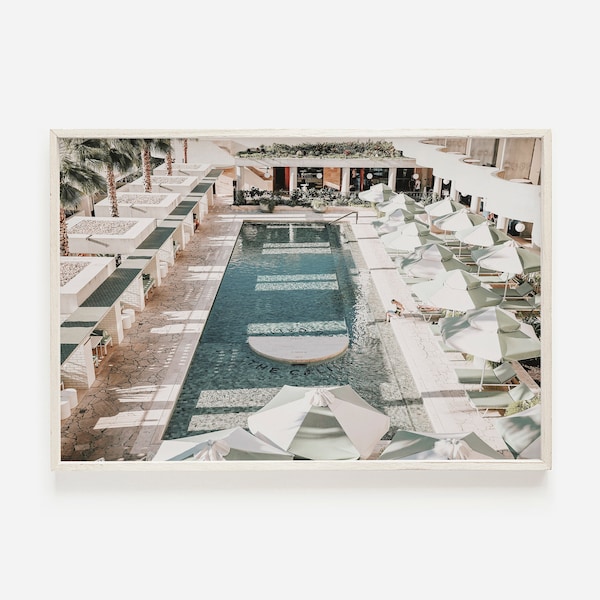 Pool Wall Art, Beach Umbrella Print, High Society Photography, Slim Aarons Print, Pool Wall Art, Hotel Print, 60s Print, Downloadable Print