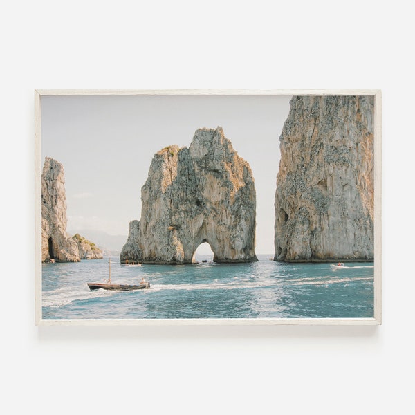 Faraglioni Rock, Capri Italy Wall Art, Amalfi Coast, Italy Photography, Capri Wall Art, Italian Coast Print, Amalfi Print, Printable Art