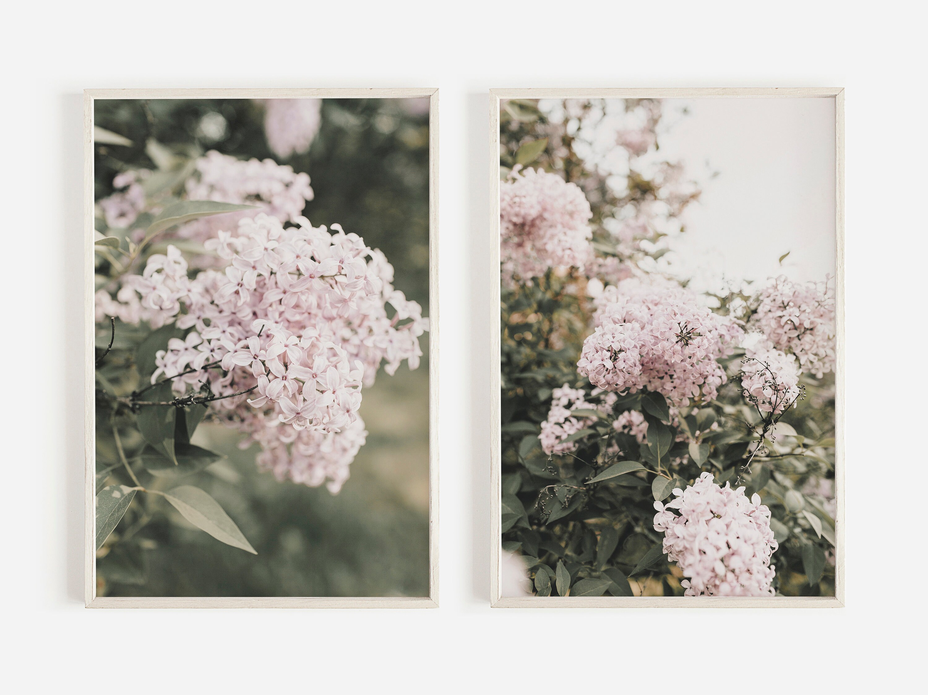 Hydrangea Print Set Pastel Floral Wall Art Set of 2 Prints - Etsy