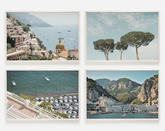 Italian Coast Prints, Amalfi Printable Art Set of 4 Prints, Italy Wall Art, European Summer Prints, Italy Photography, Amalfi Coastal Decor