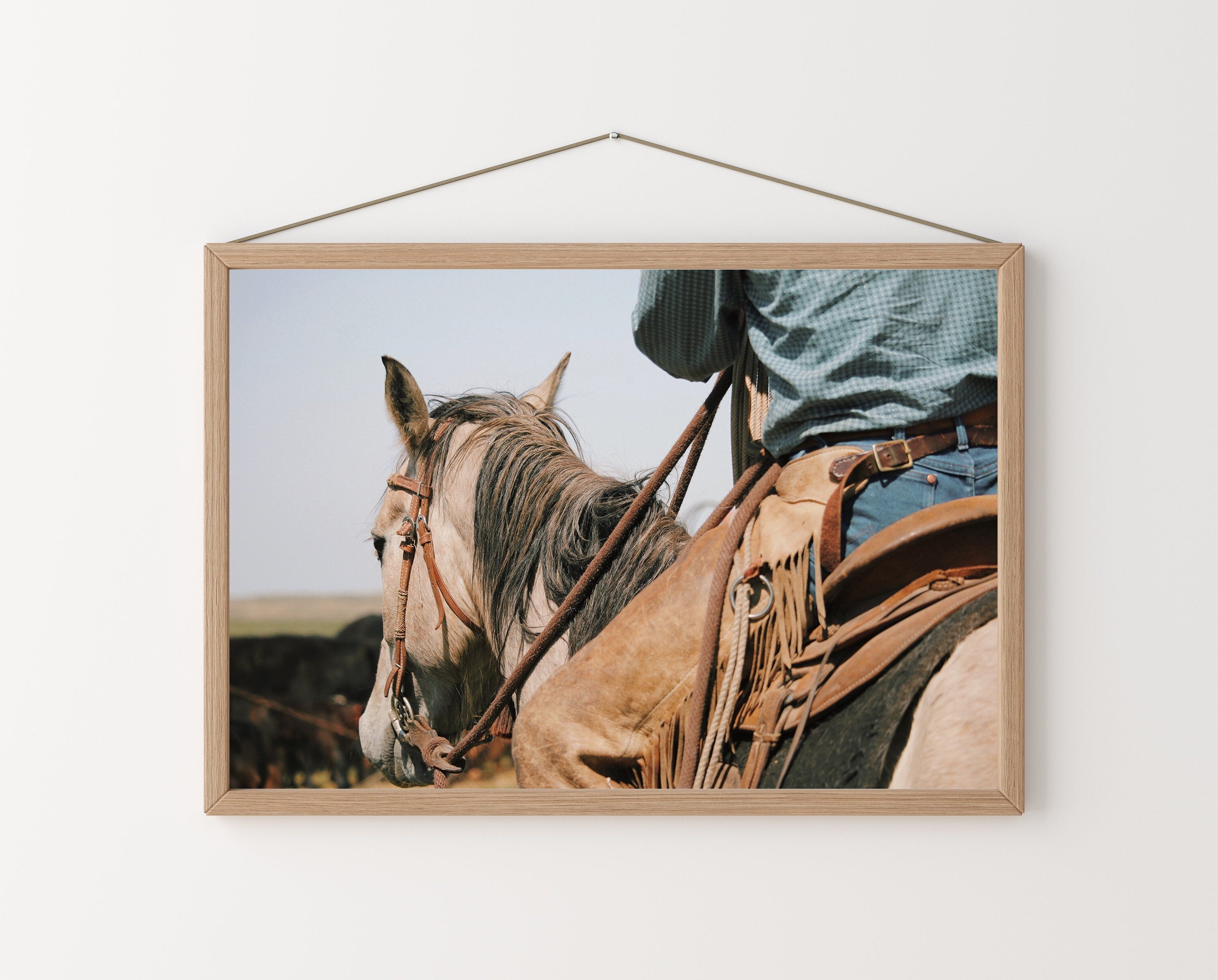 Cowboy on Horse Print Cowboy Wall Art Western Decor Desert Etsy