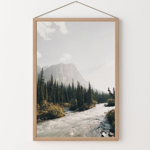 Mountain Creek Wall Art, Montana Landscape, Mountain Forest, Evergreen Trees Print, Misty Mountain Range, Western Decor image 4