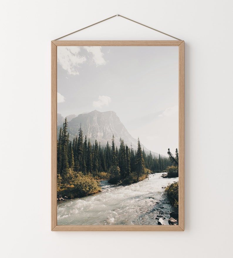 Mountain Creek Wall Art, Montana Landscape, Mountain Forest, Evergreen Trees Print, Misty Mountain Range, Western Decor image 4