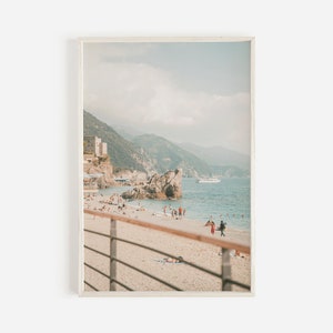Positano Beach Printable Art, Spiaggia Grande Print, Vintage Italy Wall Art, Italian Summer Swimming Print, Beachgoer Wall Art, Amalfi Print