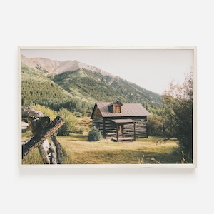 Cabin in Colorado Mountains, Landscape Photography, Rustic Cabin Print, Mountain Wall Art, Forest Print, Colorado Poster
