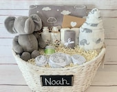 Organic Baby Gift Basket, Personalize Name, Gender Neutral Baby ...