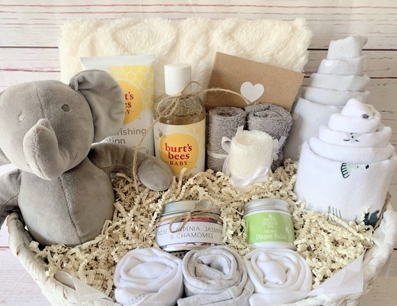 Organic Unicorn Baby Gift Basket, Personalize Name, Girl Baby