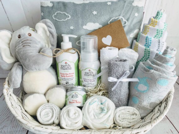 Organic Unicorn Baby Gift Basket, Personalize Name, Girl Baby Shower Basket,  Coming Home Baby Shower Gift, Office Baby Shower Gift Basket 