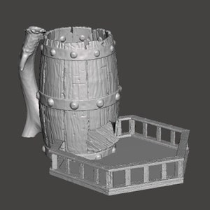 Ale Tankard Dice Tower - 3D Printable STL file - dice tower for dungeons and dragons, pathfinder or any RPG - PLA, Paint