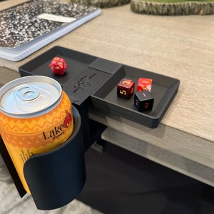 Table Mounted Drink Caddie for Game Night. Includes All 5 Attachments