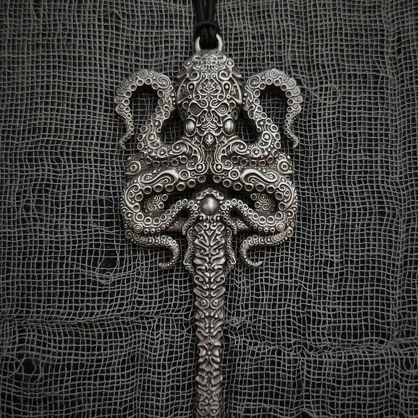 Octopus Scoop Pendant (Kraken Staff Variant) Necklace Charm Ornament