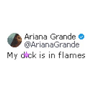 Ariana Grande "Mi p*ck está en llamas" Tweet Patrón de punto de cruz