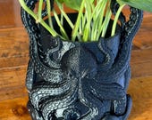 Octopus Planter Kraken Plant Pot Indoor Small Pot with Drip Tray 3D Printed Succulent Pot Gift Nautical Decor