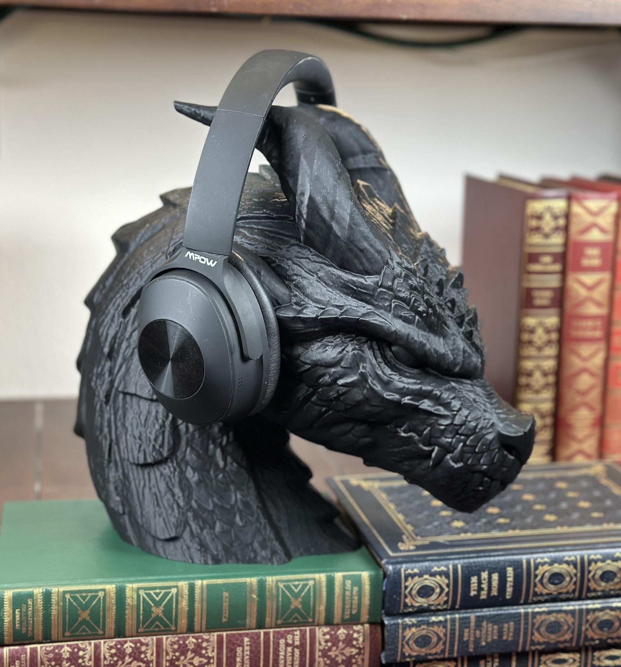 3D Printed Dragon Headphone Holder: Gaming Desk Decor Fantasy Gift Desk ...