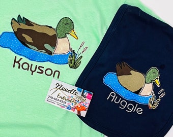 Personalized Boys Duck Hunting Shirt, Custom Mallard Design