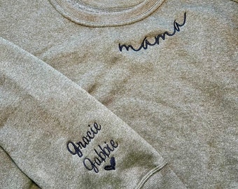 Embroidered Mama Shirt: Personalized Family Name Gift