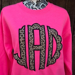 Leopard Print Monogram sweatshirt