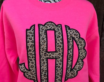 Leopard Print Monogram sweatshirt