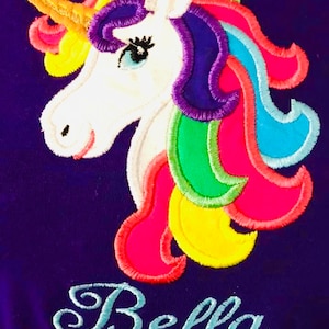 Embroidered Unicorn Birthday Shirt: Personalized Appliqué Tee