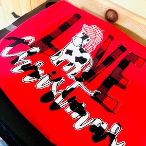 Christmas Cow Love, Custom Embroidered Cow