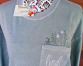 Wildflower Pocket Monogram Shirt Embroidered Pocket