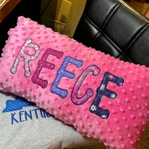 Personalized Minky Name Pillow: Custom Appliqued Kids Gift