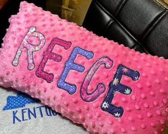 Personalized Minky Name Pillow: Custom Appliqued Kids Gift