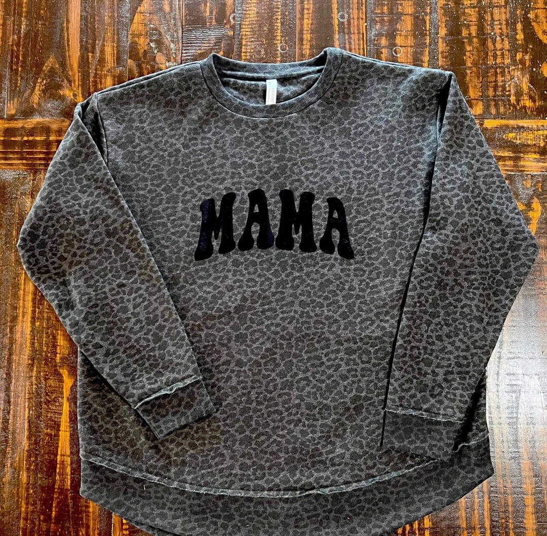 Groovy MAMA Shirt, Retro Style Flock Lettering Boutique Sweatshirt ...