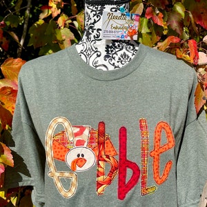 Verschlingen Thanksgiving, Herbst besticktes Shirt